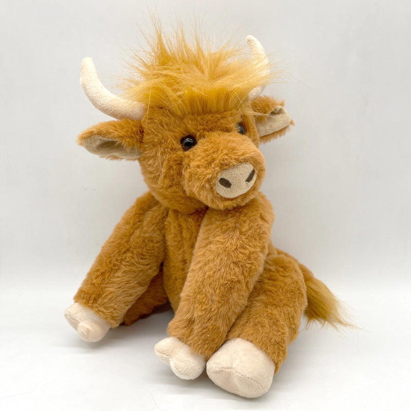 Highland Cow Plush Toy with Movable Joints
