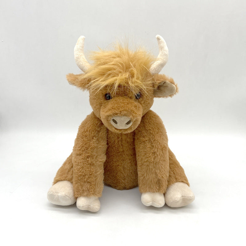 Highland Cow Plush Toy with Movable Joints