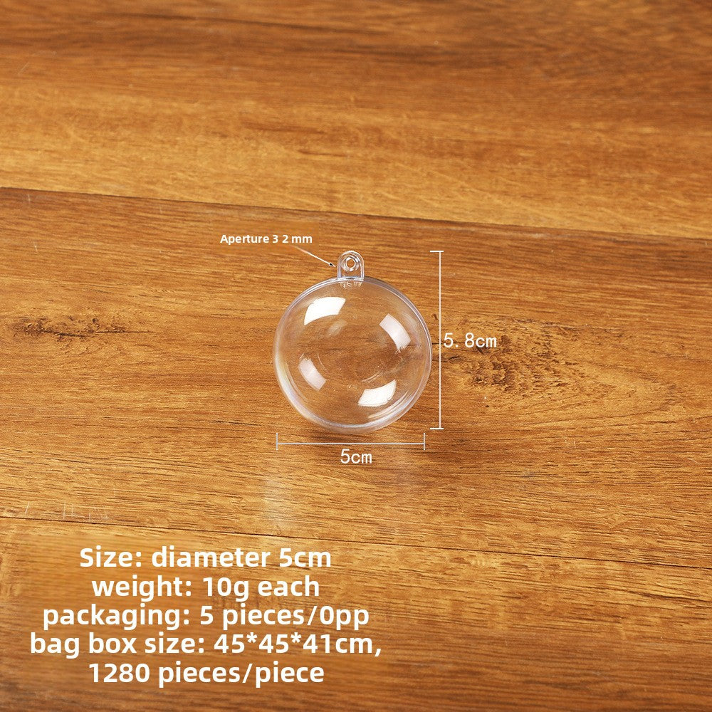Highly Transparent Round Ball Hollow Ball Christmas Ball Acrylic Decorative Ball Ornaments Toys Transparent Packaging Ball