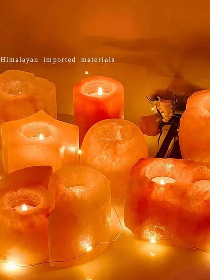 Himalayan Salt Crystal Candle Holder Night Light