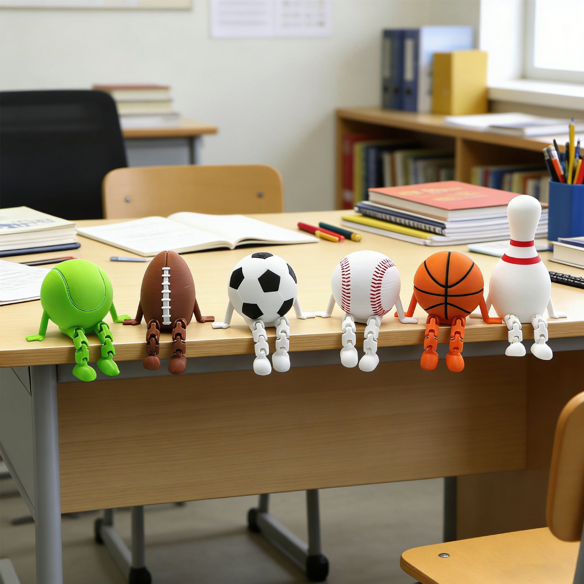 Hinged Sports Ball Desk Buddy Decorative Figurine