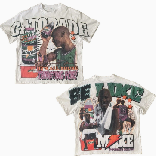 Hip Hop Cartoon Print Cotton T-Shirt