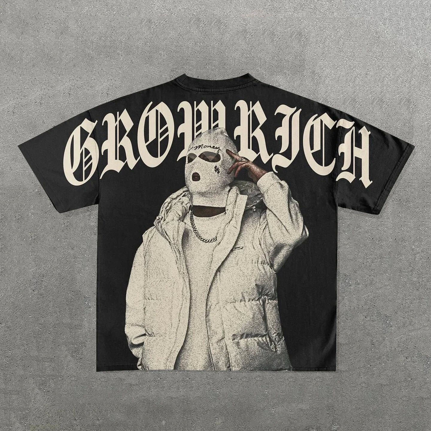 Hip Hop Cartoon Print Cotton T-Shirt