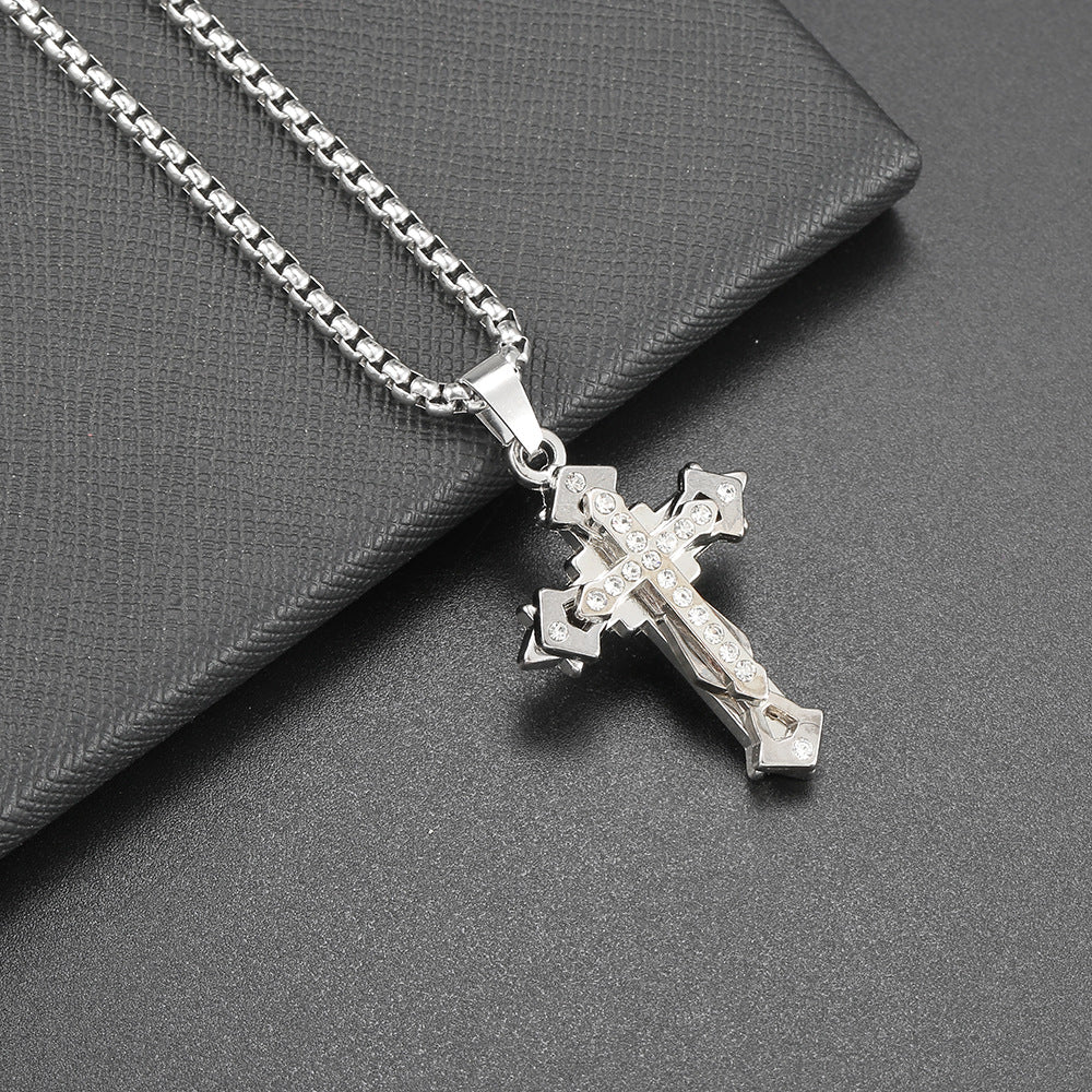 Hip Hop Cross Pendant Necklace