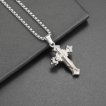 Hip Hop Cross Pendant Necklace