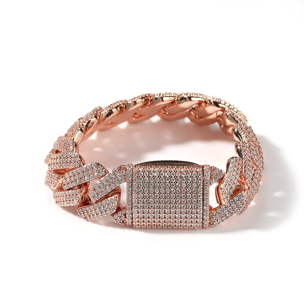 Hip-Hop Cuban Chain Zircon Necklace Bracelet