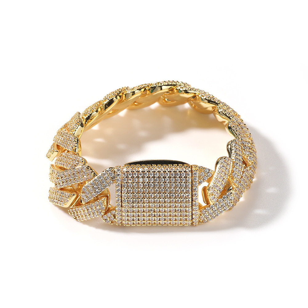 Hip-Hop Cuban Chain Zircon Necklace Bracelet