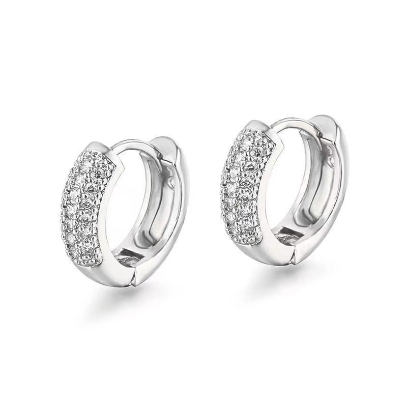 Hip-hop Diamond Circle Earrings