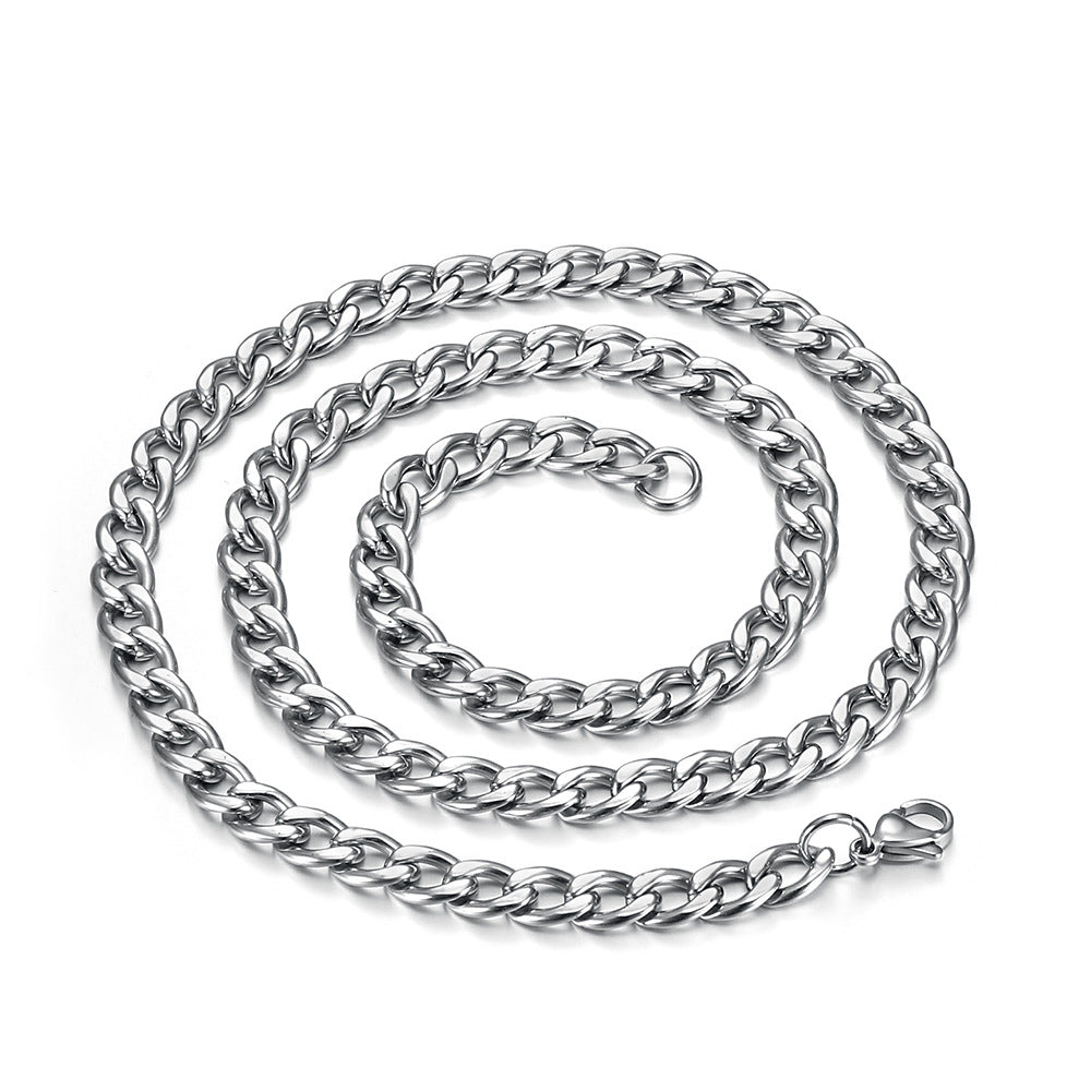 Hip Hop Gold Plated Titanium Steel Cuban Chain Necklace