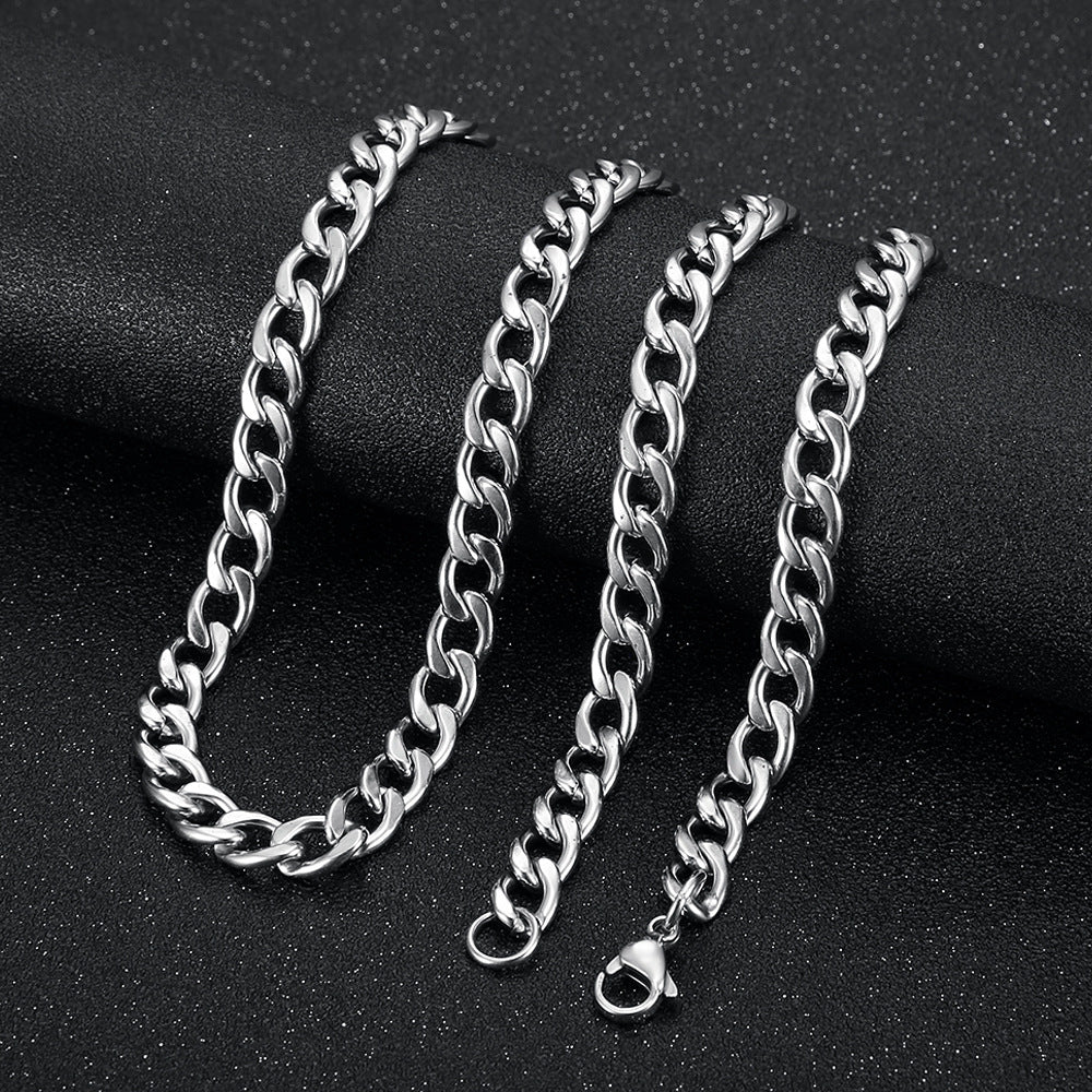 Hip Hop Gold Plated Titanium Steel Cuban Chain Necklace