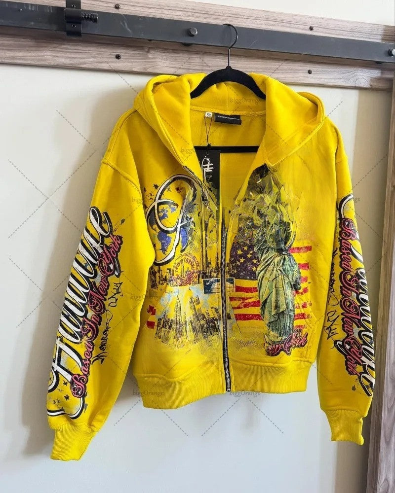 Hip-hop hooded cardigan