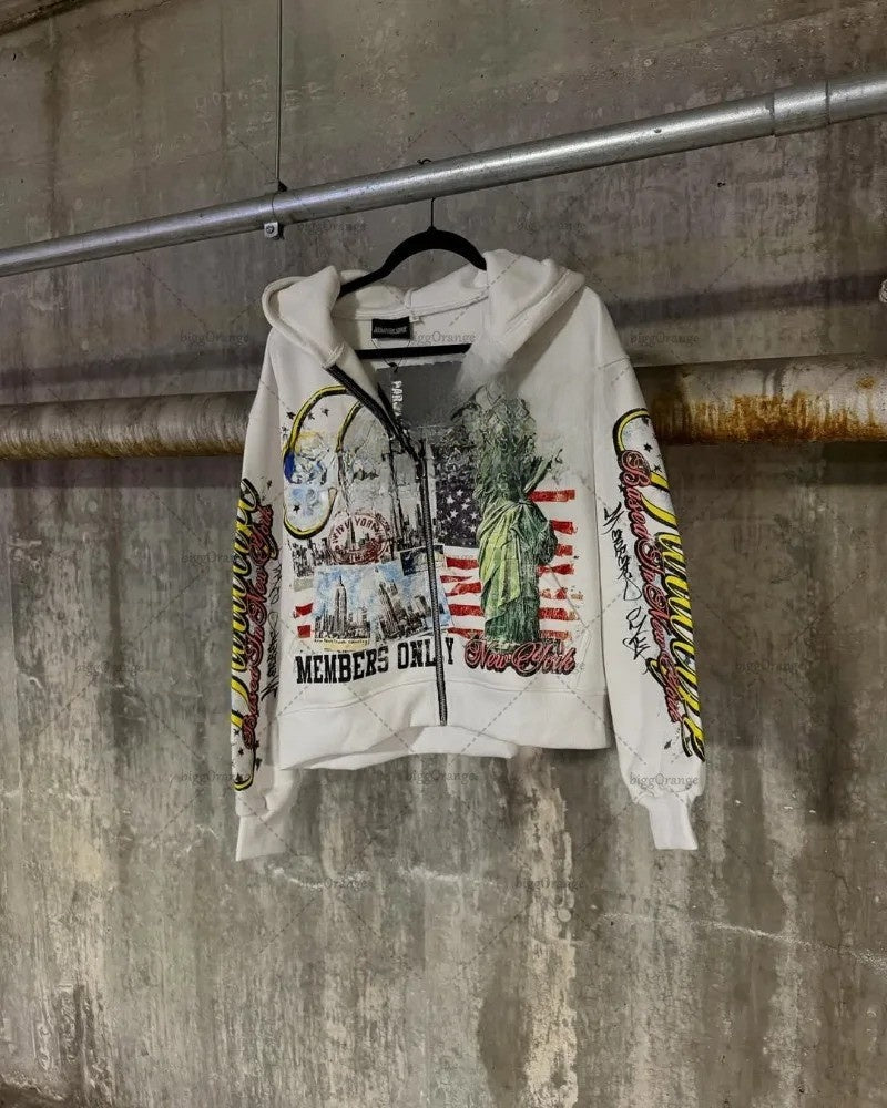 Hip-hop hooded cardigan