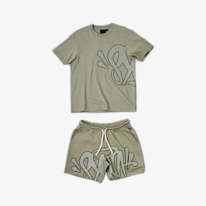 Hip-hop Letter Print Casual T-shirt and Shorts Set
