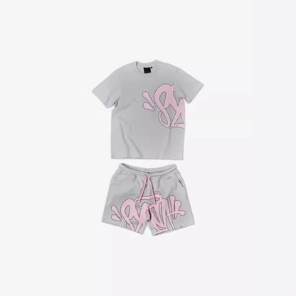 Hip-hop Letter Print Casual T-shirt and Shorts Set