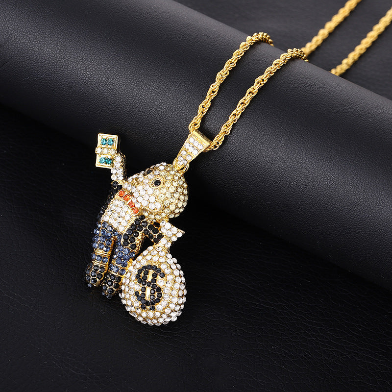 Hip Hop Lion Head Pendant Cuban Chain Necklace