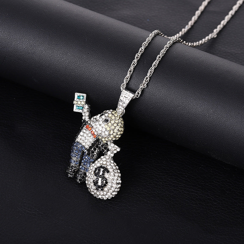 Hip Hop Lion Head Pendant Cuban Chain Necklace