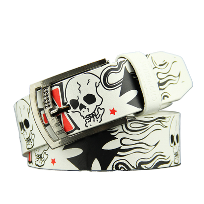 Hip-hop skull head pin buckle belt