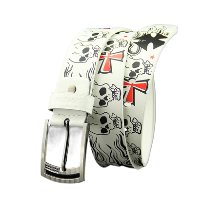 Hip-hop skull head pin buckle belt