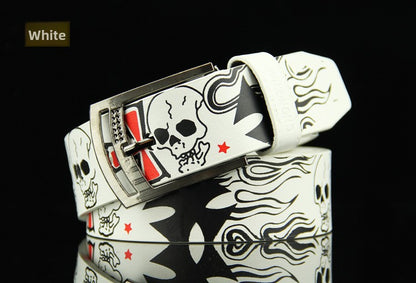 Hip-hop skull head pin buckle belt