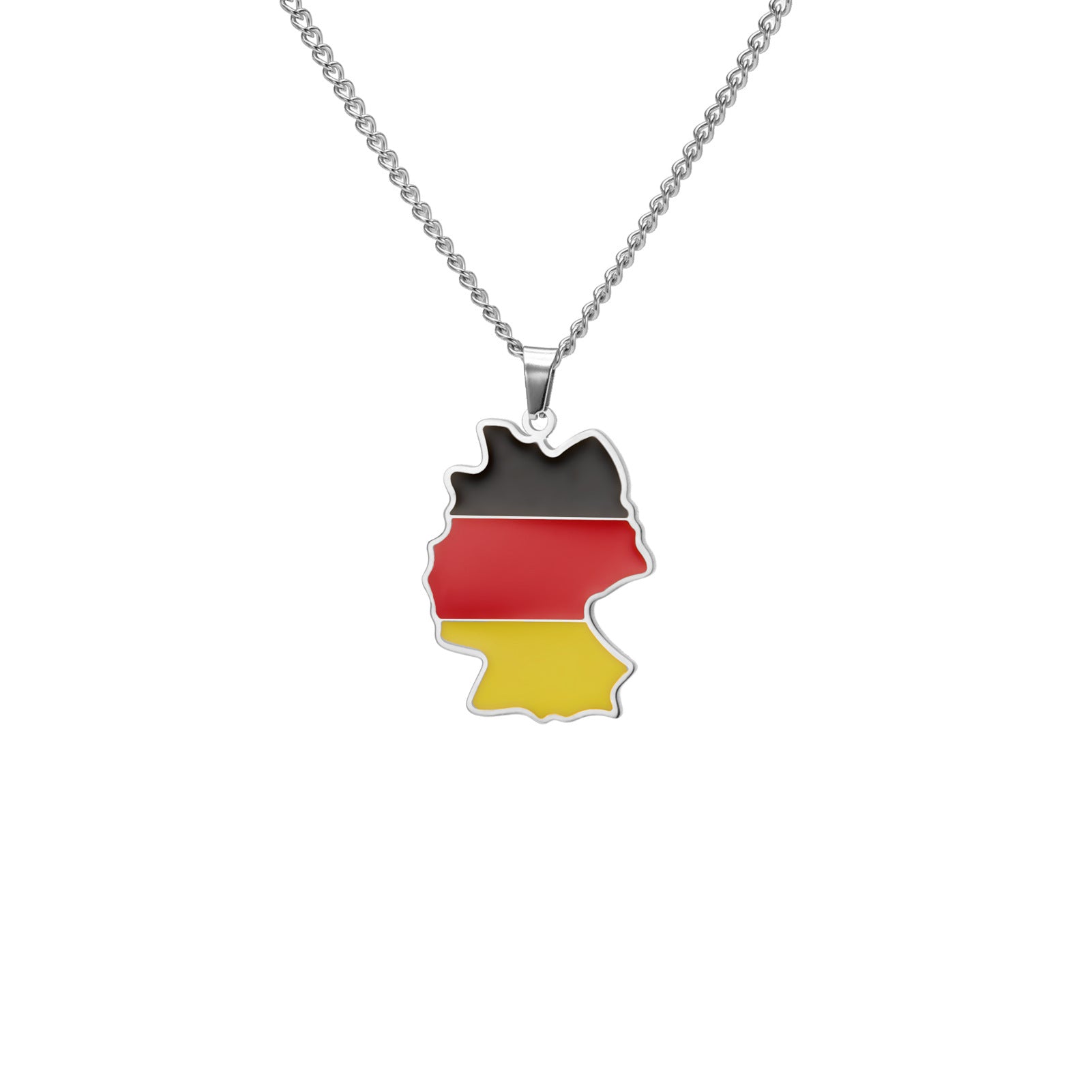 Hip-Hop Stainless Steel Map Pendant Necklace