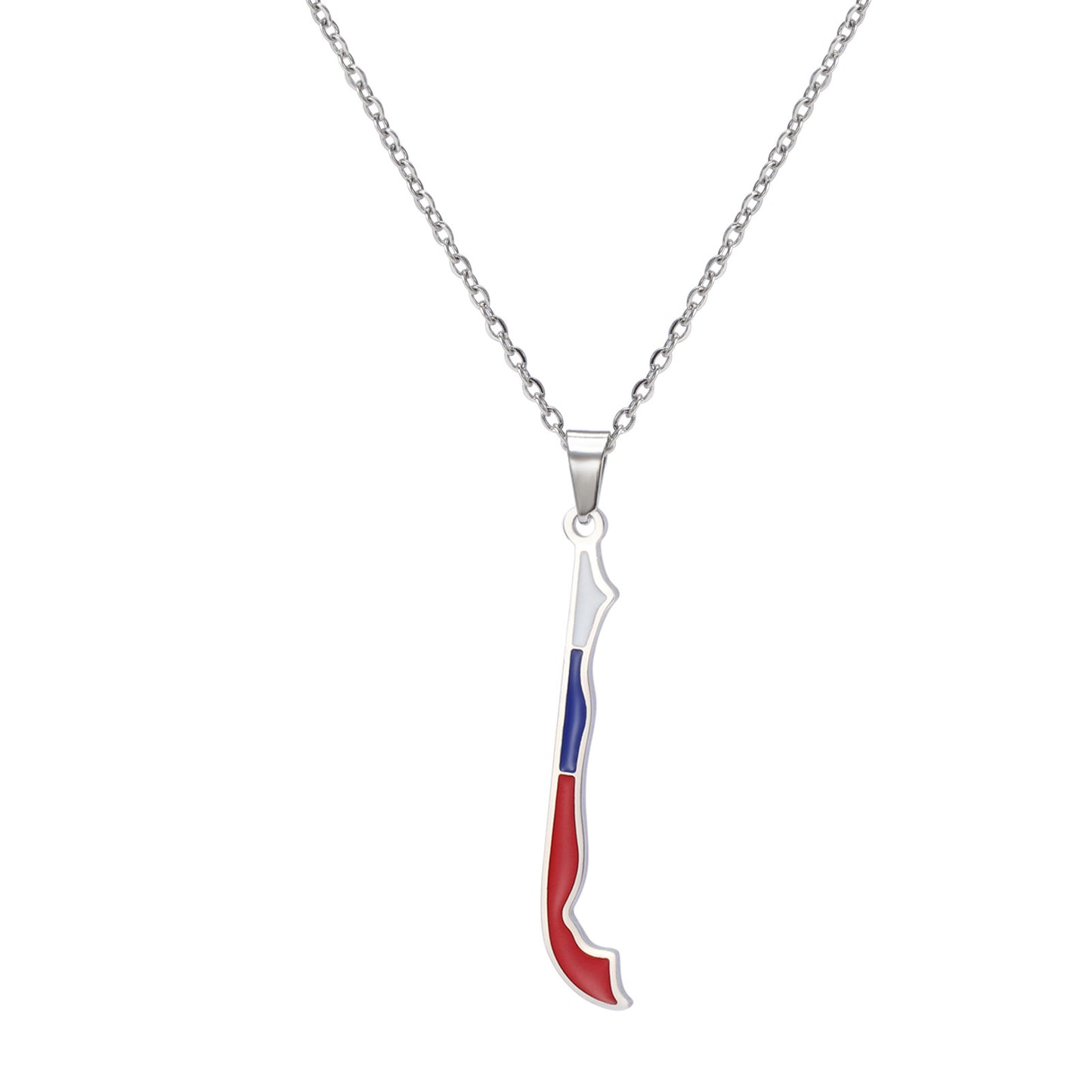 Hip-Hop Stainless Steel Map Pendant Necklace