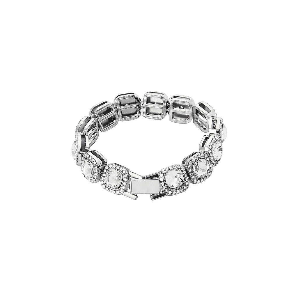 Hip-Hop Street Rap Ice Sugar Full Diamond-Encrusted Bracelet Trendy Brand Personalized Internet Celebrity Unisex Bracelet Jewelry