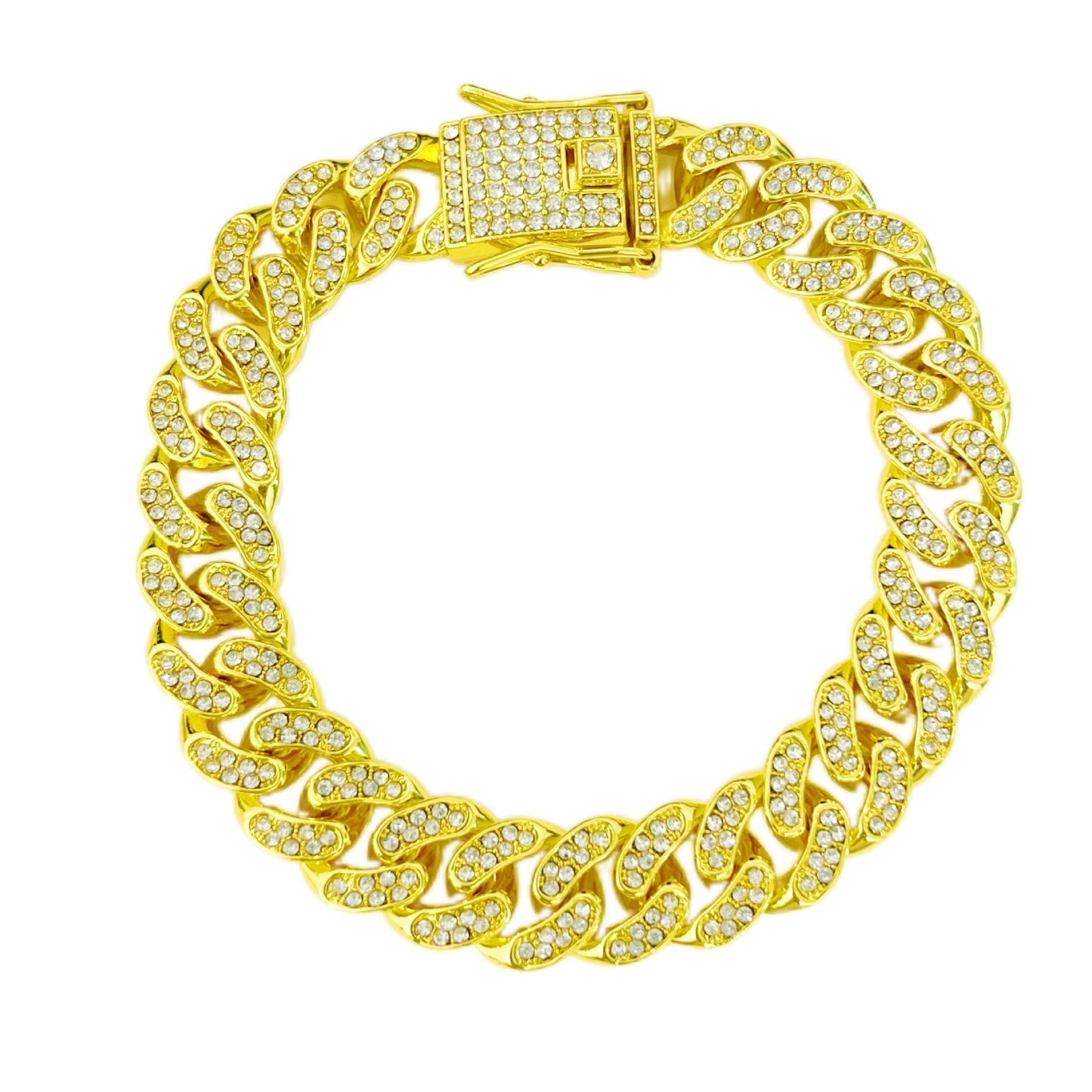 Hip-Hop Style Diamond Pet Collar with Lock Buckle