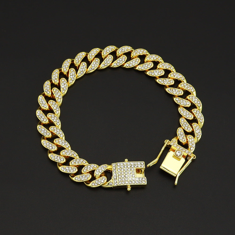 Hip-hop style full diamond neck chain