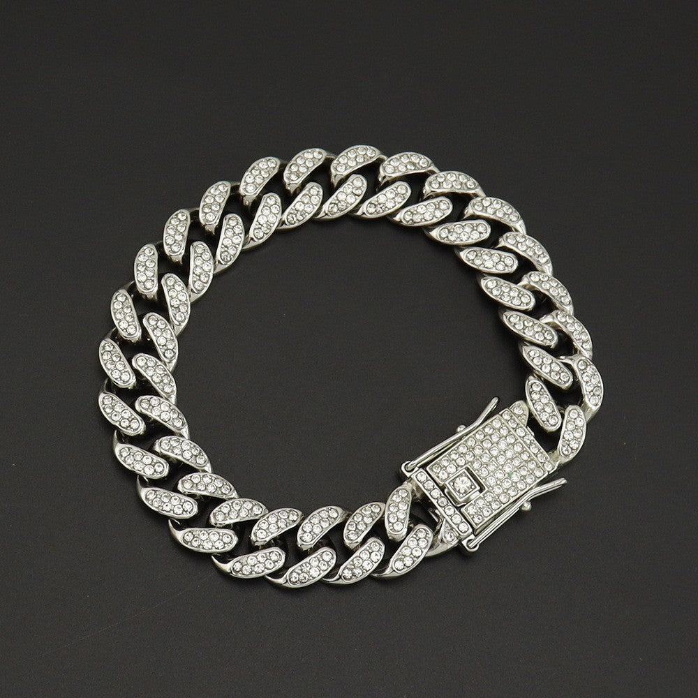 Hip-hop style full diamond neck chain