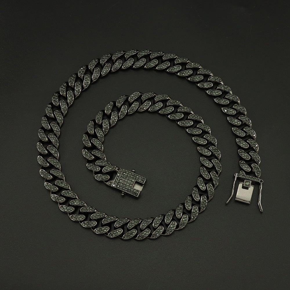 Hip-hop style full diamond neck chain