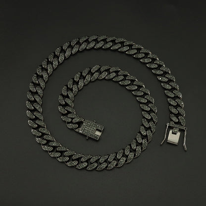 Hip-hop style full diamond neck chain