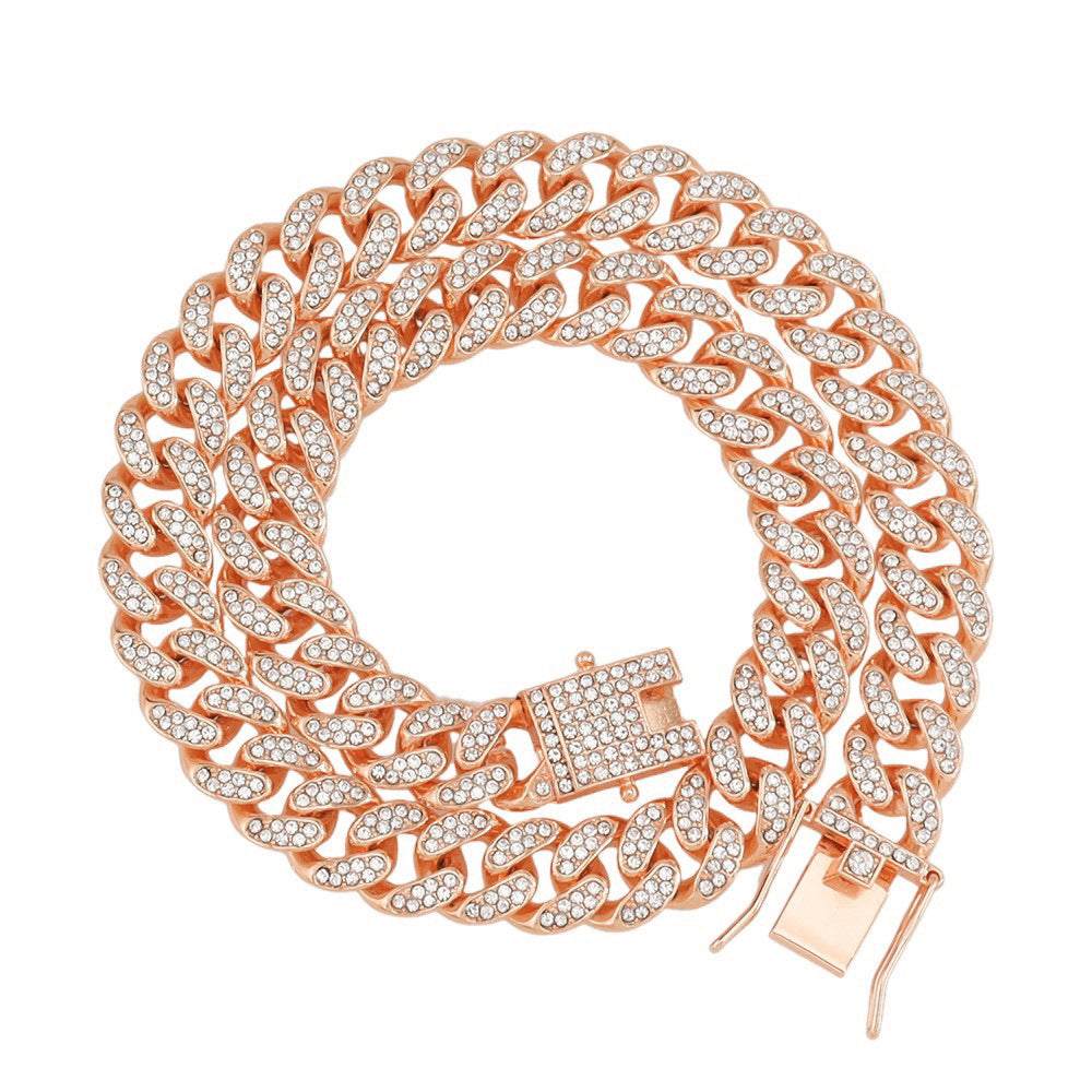 Hip-hop style full diamond neck chain