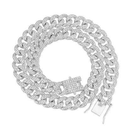 Hip-hop style full diamond neck chain