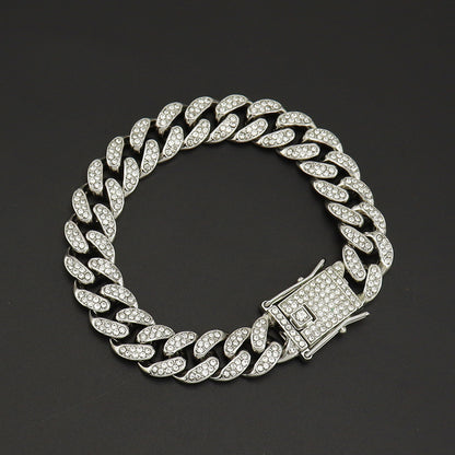 Hip-hop style full diamond neck chain