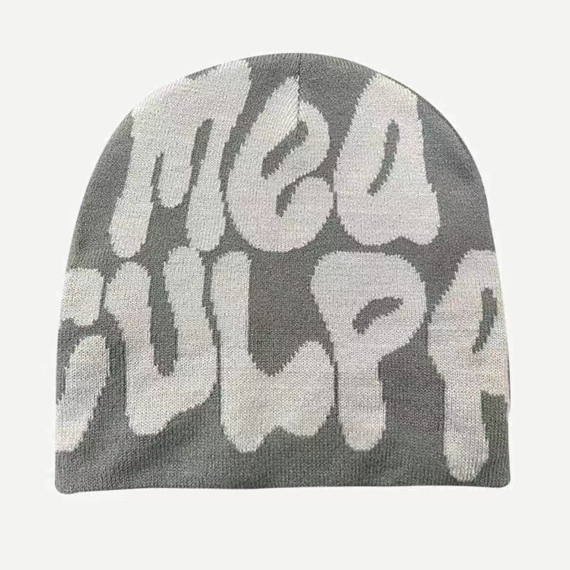Hip-hop style knitted letter-shaped woolen hat