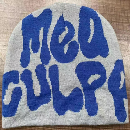 Hip-hop style knitted letter-shaped woolen hat