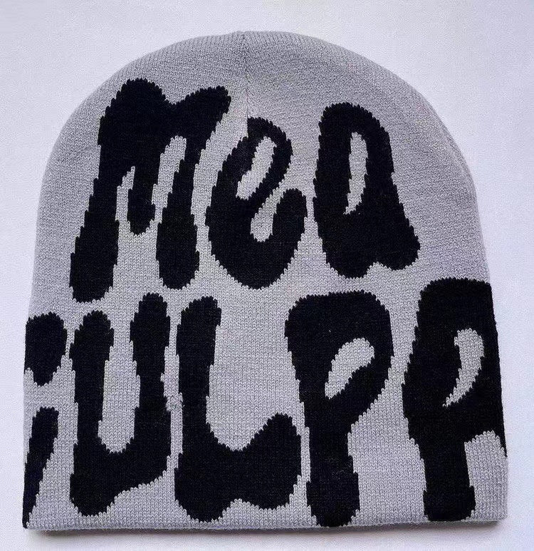 Hip-hop style knitted letter-shaped woolen hat