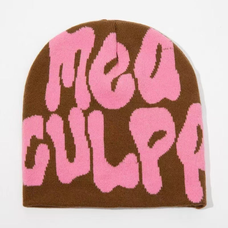 Hip-hop style knitted letter-shaped woolen hat