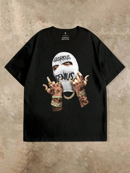 Hip-Hop Style Retro Cotton Round-Neck T-Shirt