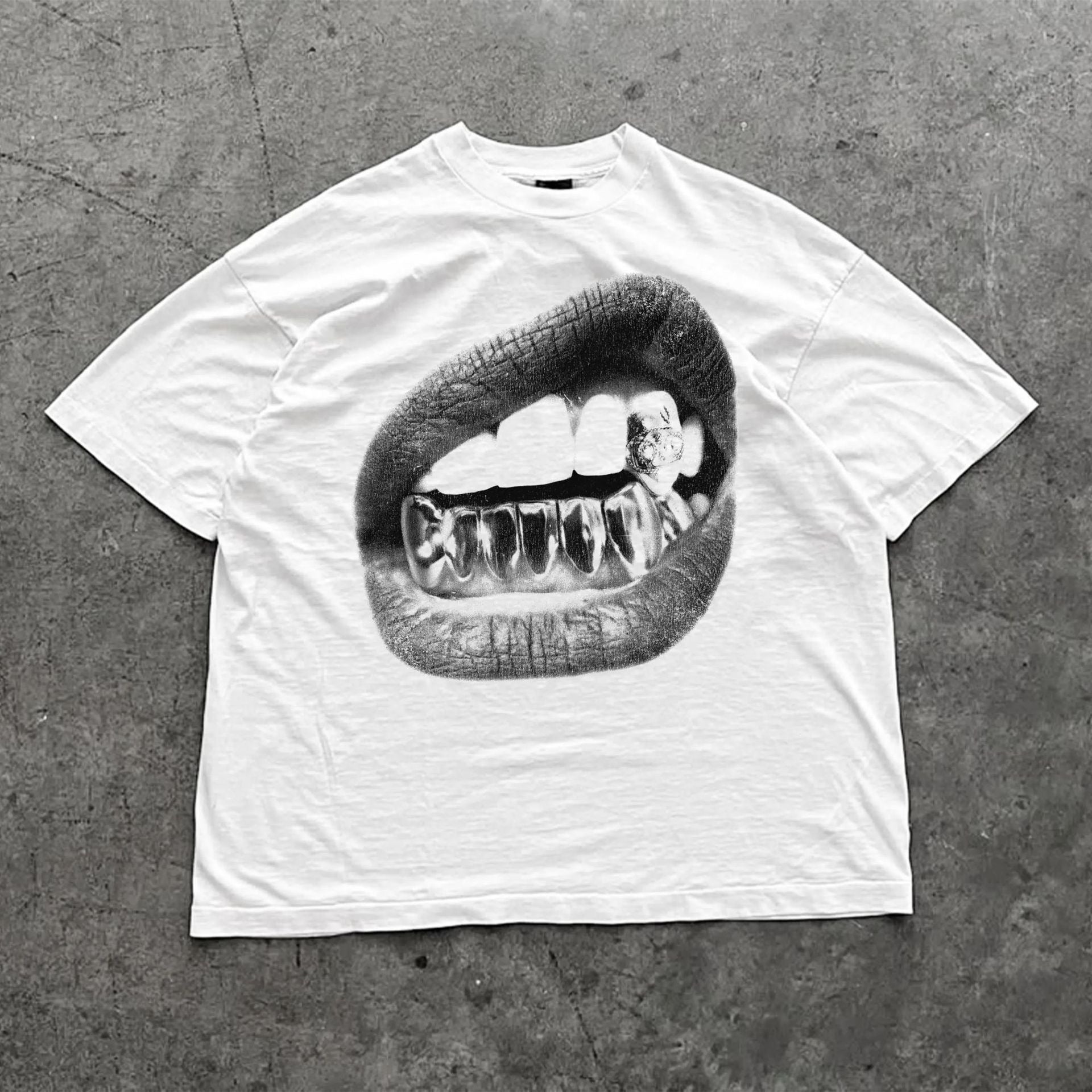 Hip-Hop Style Retro Cotton Round-Neck T-Shirt