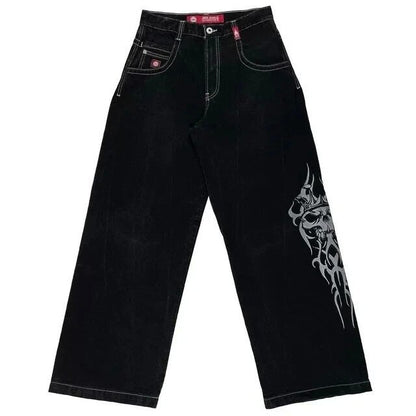 Hip-hop style straight-leg jeans