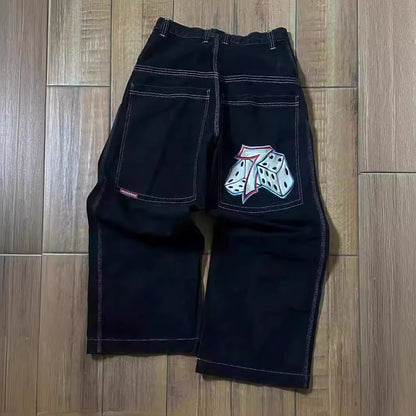 Hip-hop style straight-leg jeans