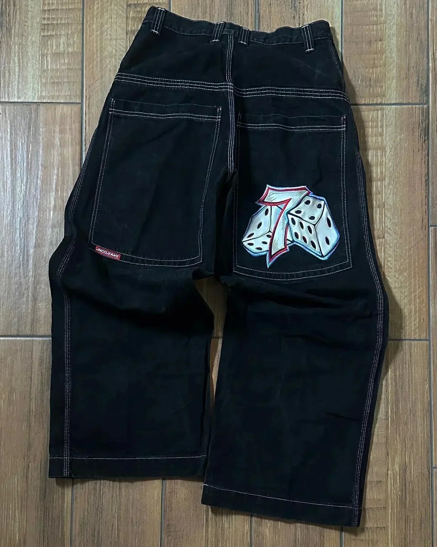 Hip-hop style straight-leg jeans