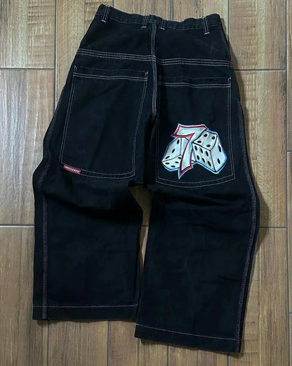 Hip-hop style straight-leg jeans