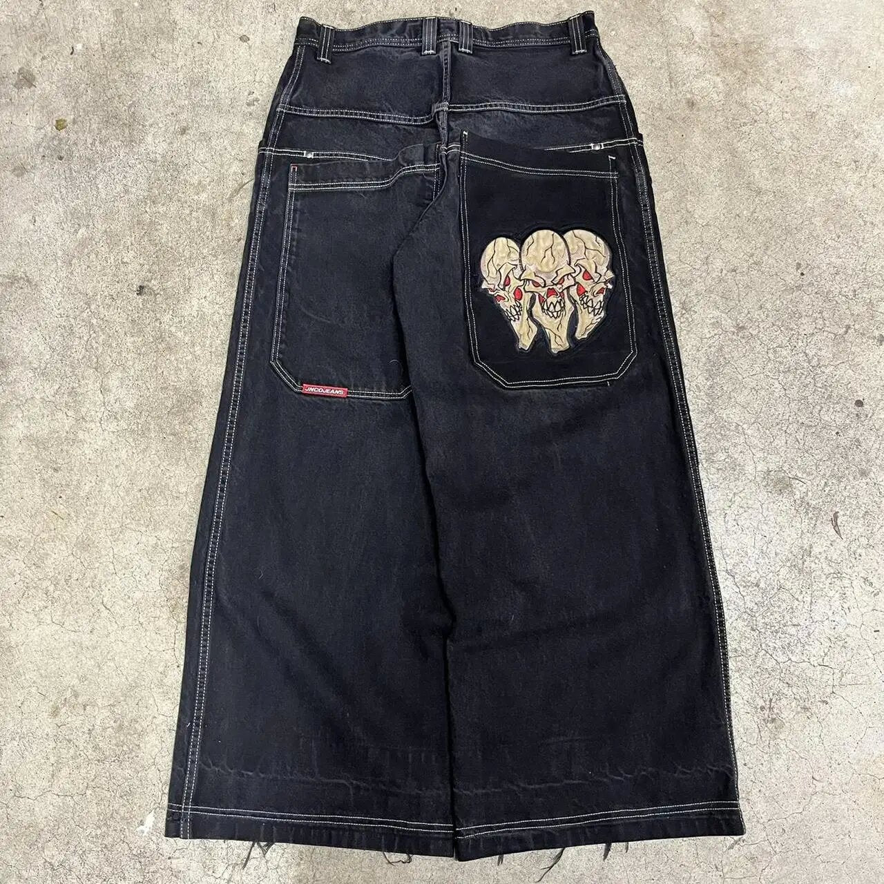 Hip-hop style straight-leg jeans