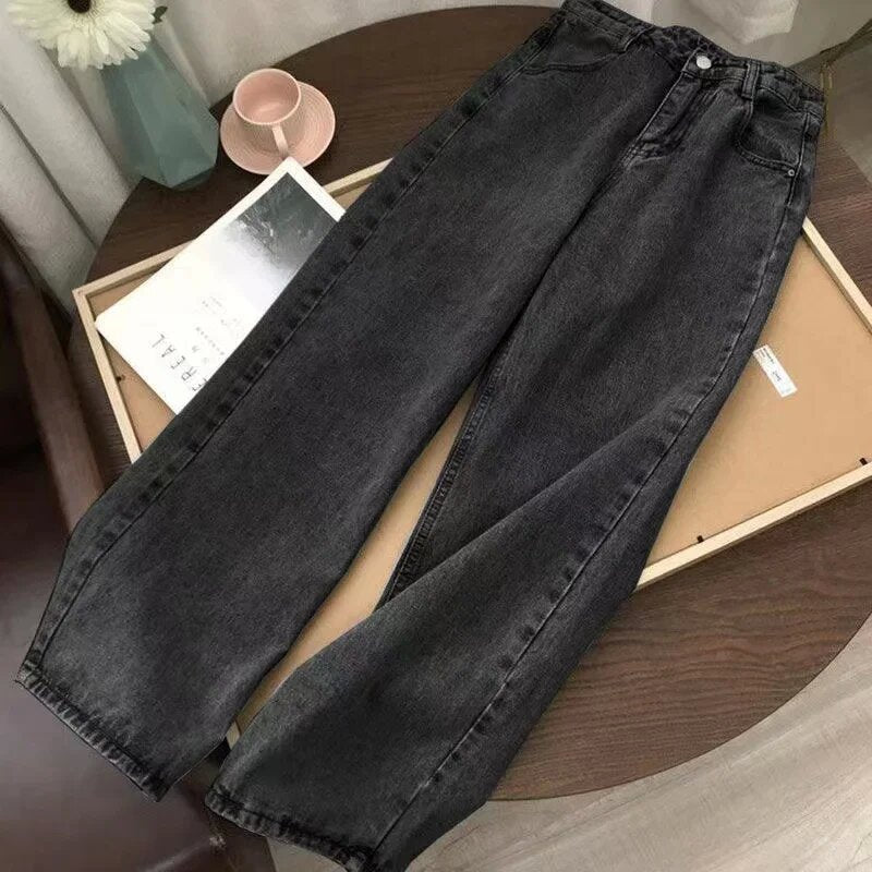 Hip-hop style straight-leg jeans