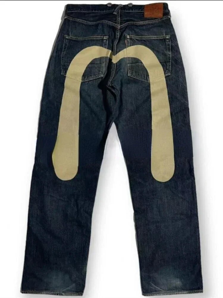 Hip-hop style straight-leg jeans