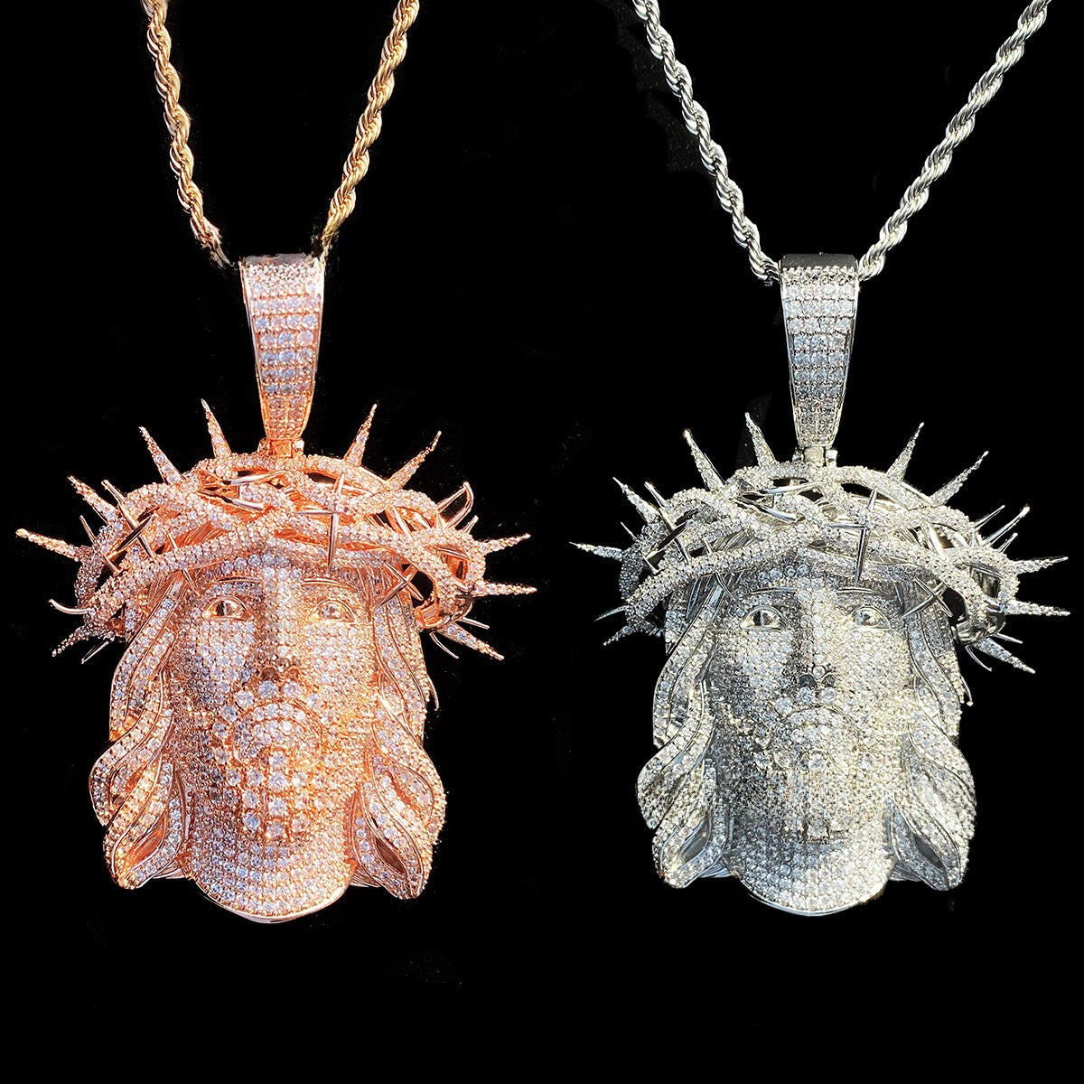 Hip-hop style studded cartoon pendant necklace