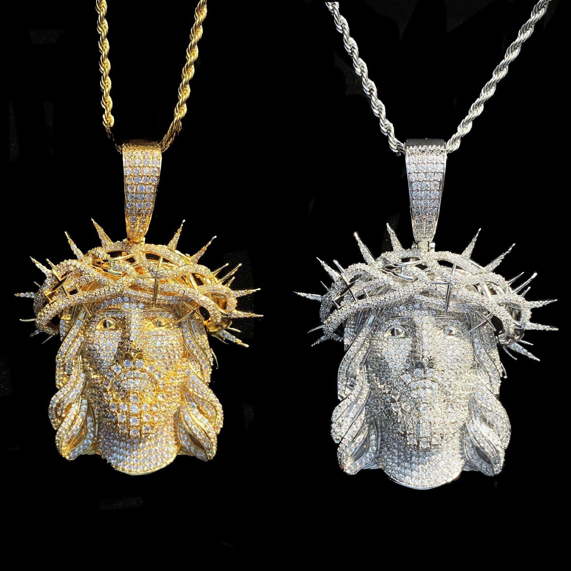 Hip-hop style studded cartoon pendant necklace