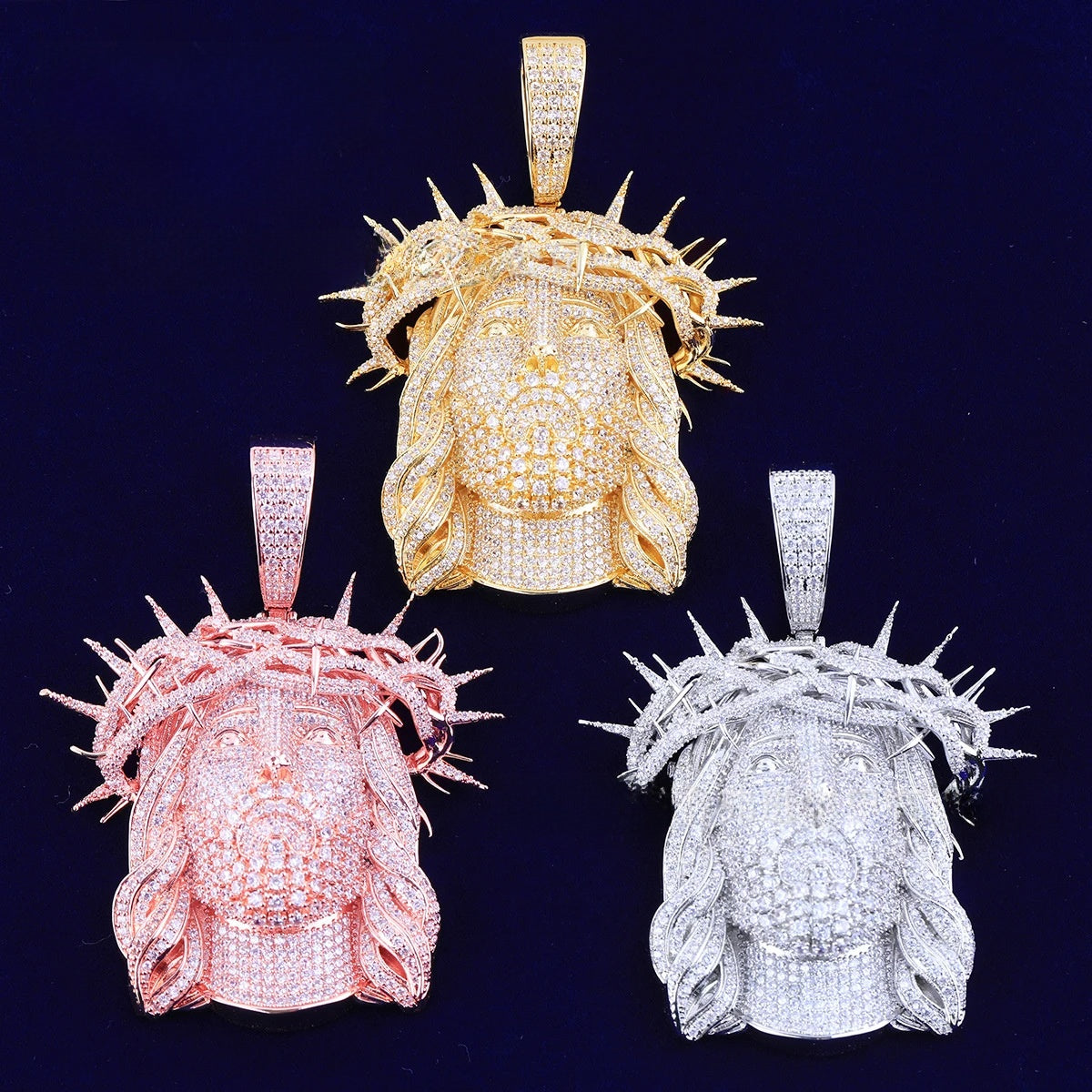 Hip-hop style studded cartoon pendant necklace